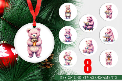Ornament Baking Mama Bear Watercolor Sublimation artnoy 