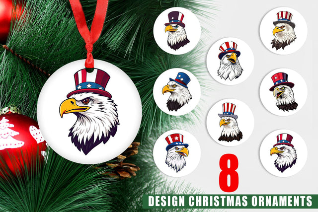 Ornament Bald Eagle Patriotic Sublimation artnoy 