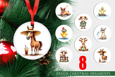 Ornament Barnyard Burnout Sarcastic Summer Watercolors Sublimation artnoy 