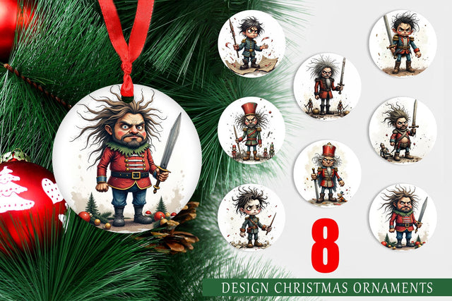 Ornament Battle Worn Nutcracker Sublimation artnoy 