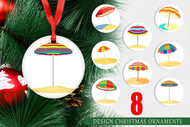 Ornament Beach Umbrella Sublimation artnoy 