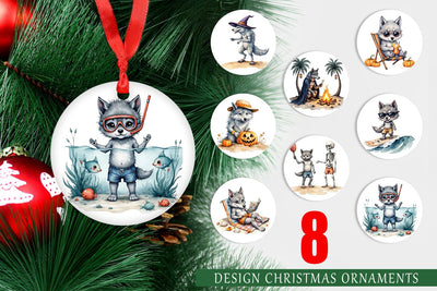 Ornament Beachy Werewolf Howls Sublimation artnoy 
