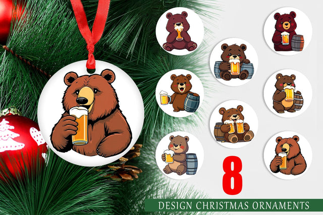 Ornament Bear Beer Day Sublimation artnoy 