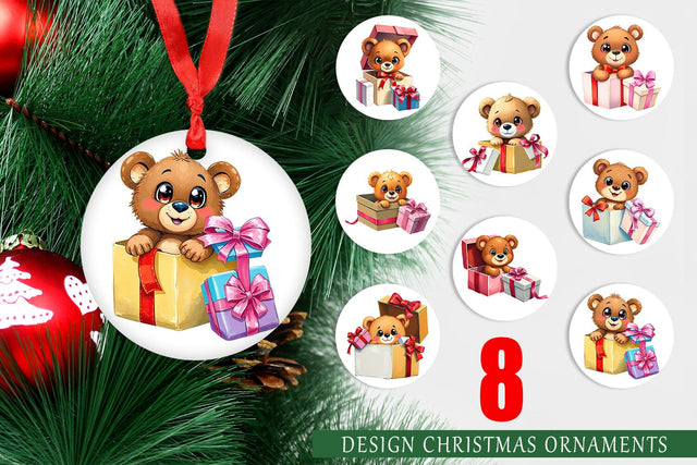 Ornament Bear Gift Sublimation artnoy 