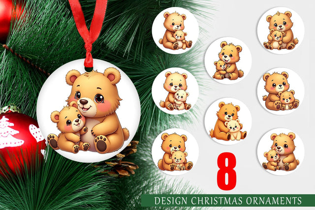 Ornament Bear Mother's Day Sublimation artnoy 