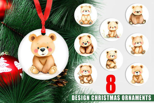 Ornament Bear Wildlife Sublimation artnoy 