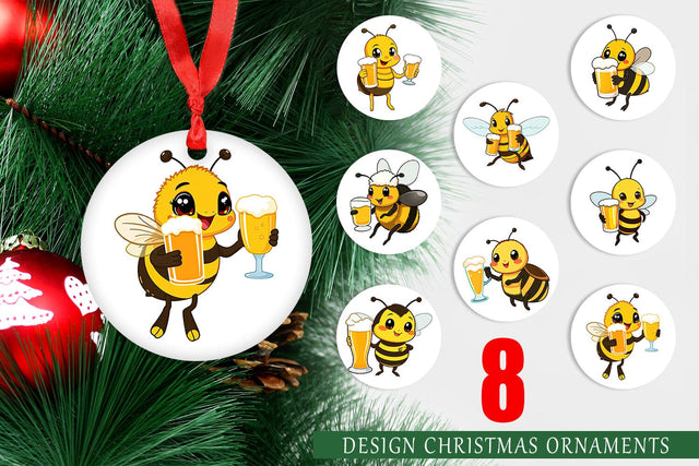 Ornament Bee Beer Day Sublimation artnoy 