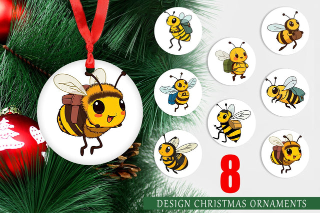 Ornament Bee with Backpack Sublimation artnoy 