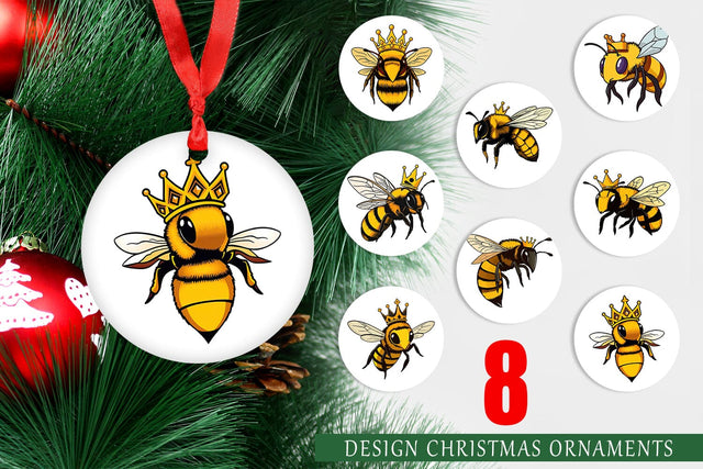 Ornament Bee with Crown Sublimation artnoy 
