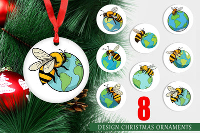 Ornament Bee with Earth Sublimation artnoy 