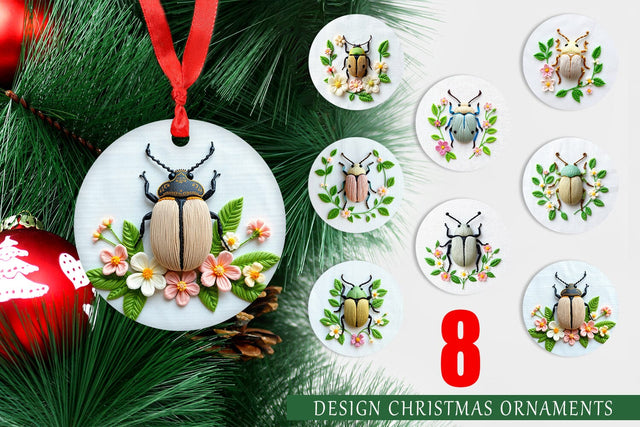 Ornament Beetle Embroidery Sublimation artnoy 