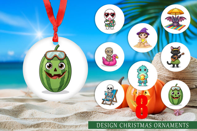 Ornament Big Eye Summerween Beach Party Sublimation artnoy 