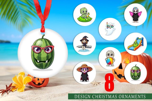Ornament Big Eye Summerween Pool Party Sublimation artnoy 