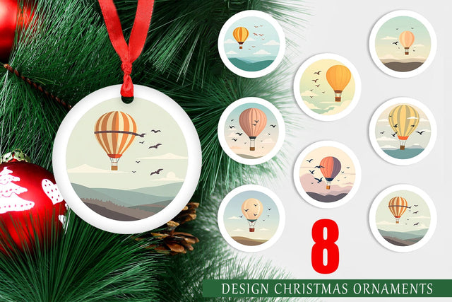 Ornament Bird Hot Air Balloon Sublimation artnoy 