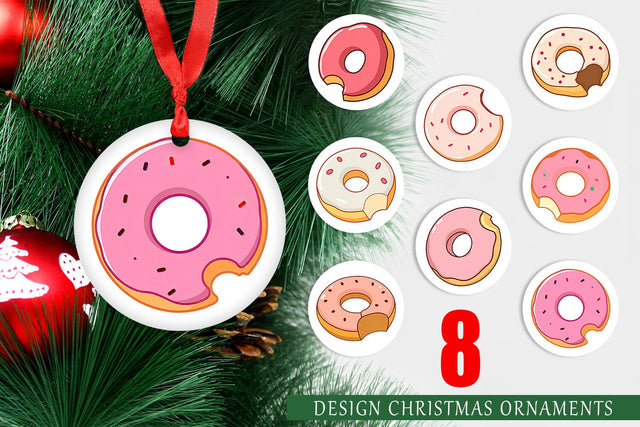 Ornament Bitten Donut Sublimation artnoy 