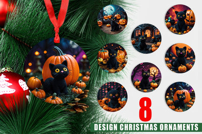 Ornament Black Cat Knitted Sublimation artnoy 