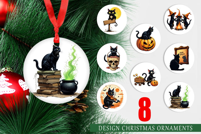 Ornament Black Cat Sublimation artnoy 