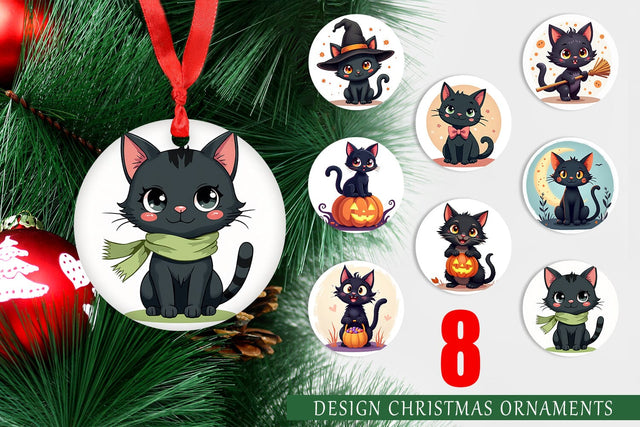 Ornament Black Cats Sublimation artnoy 