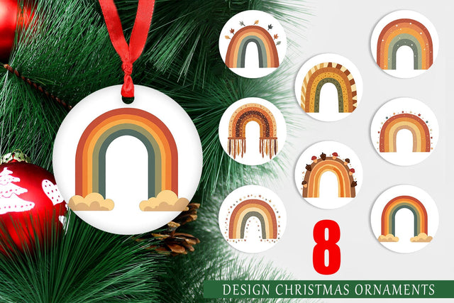 Ornament Boho Autumn Rainbows Sublimation artnoy 