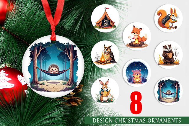 Ornament Boho Camping Animals Sublimation artnoy 