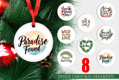 Ornament Boho Jungle Love Tropical Valentine Quotes Sublimation artnoy 