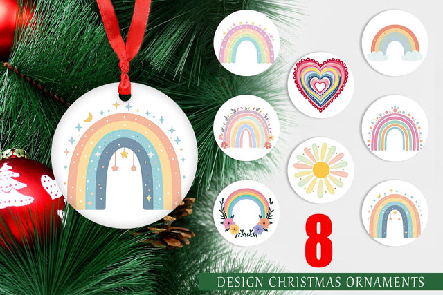 Ornament Boho Rainbow Pastels Sublimation artnoy 