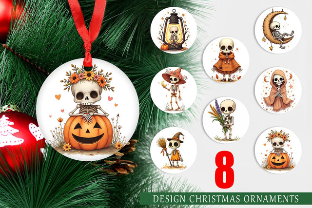 Ornament Boho Skeleton Halloween Sublimation artnoy 