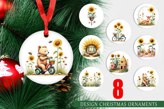 Ornament Boho Sunflowers Sublimation artnoy 