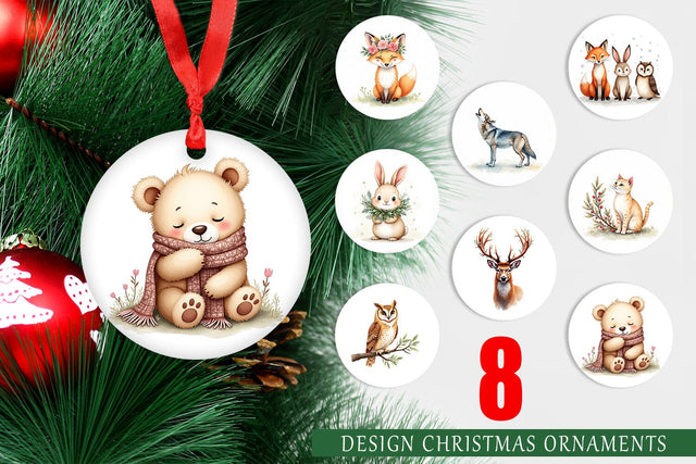 Ornament Boho Winter Animals Sublimation artnoy 