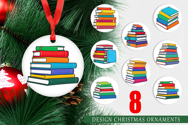 Ornament Book Stack Sublimation artnoy 