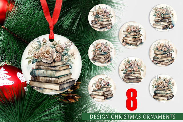 Ornament Book Stack Sublimation artnoy 