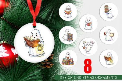 Ornament Bookish Librarian Ghost Art Sublimation artnoy 
