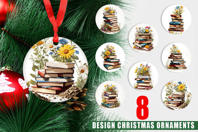 Ornament Books and Flowers Sublimation artnoy 