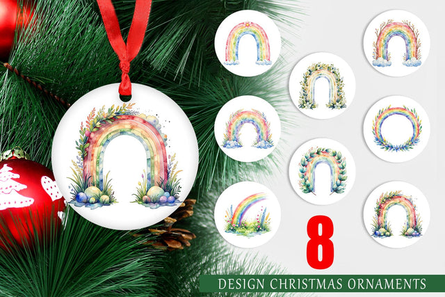 Ornament Botanical Boho Rainbow Sublimation artnoy 