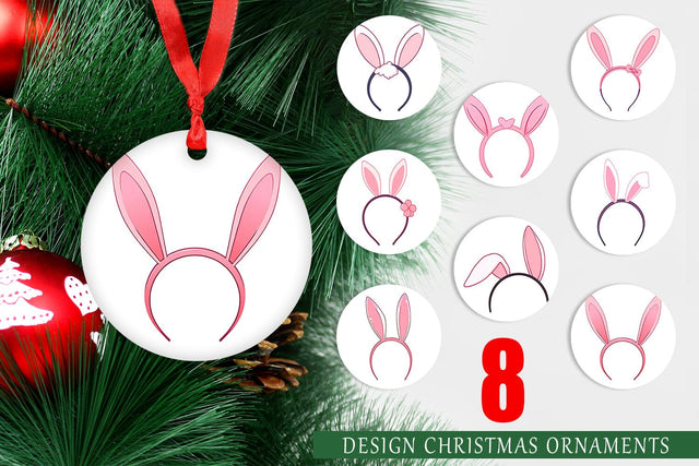 Ornament Bunny Headband Sublimation artnoy 