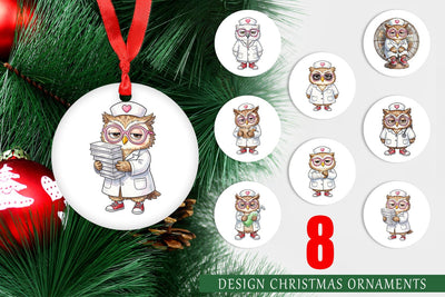 Ornament Burnout Owl Nurse Lifestyle Sublimation artnoy 