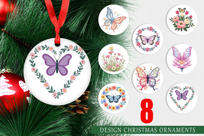 Ornament Butterfly Bloom Pastels Sublimation artnoy 