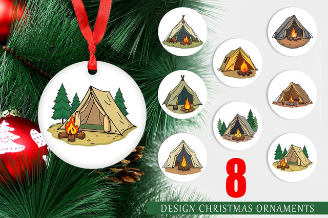 Ornament Camping Tent Sublimation artnoy 