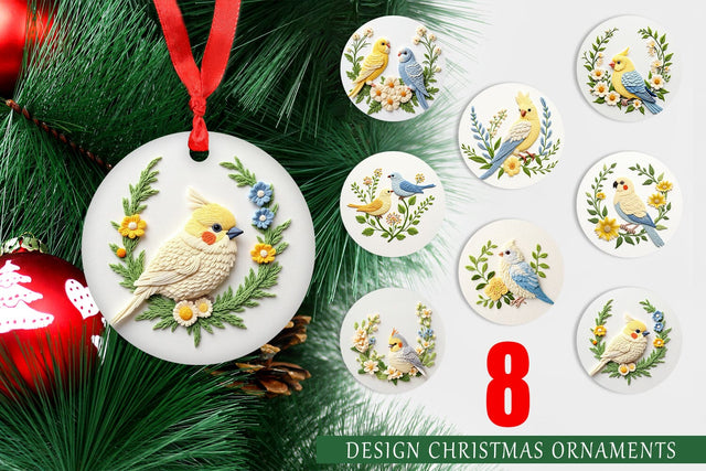 Ornament Canary Embroidery Sublimation artnoy 