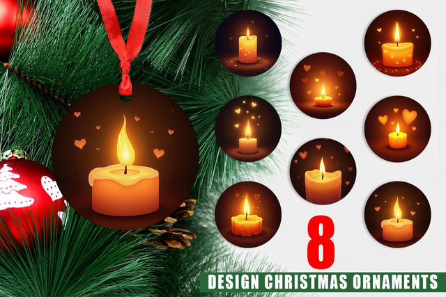 Ornament Candle Glow Sublimation artnoy 
