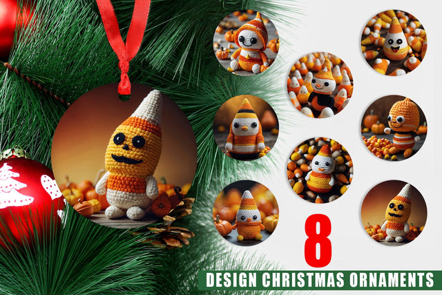 Ornament Candy Corn Knitted Sublimation artnoy 