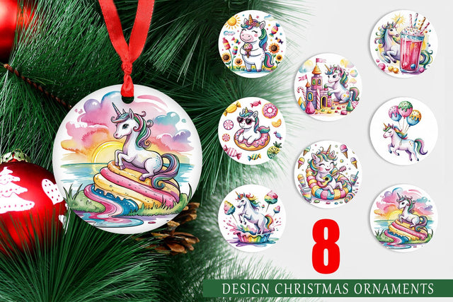 Ornament Candy Unicorn Summer Sublimation artnoy 