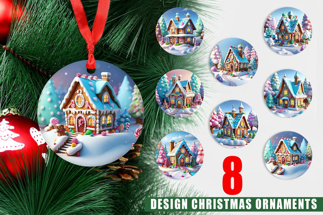Ornament Candyland House Sublimation artnoy 