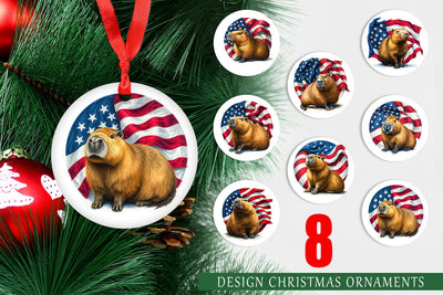 Ornament Capybara 4th of July Sublimation artnoy 