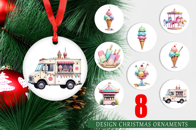 Ornament Carnival Ice Cream Sublimation artnoy 