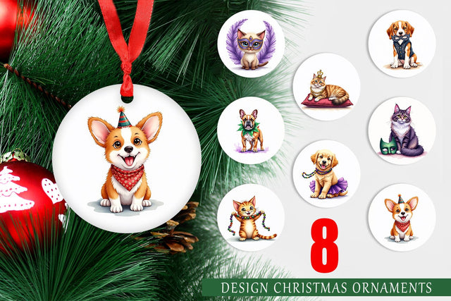 Ornament Carnival Jungle Watercolor Safari Mardi Gras Sublimation artnoy 