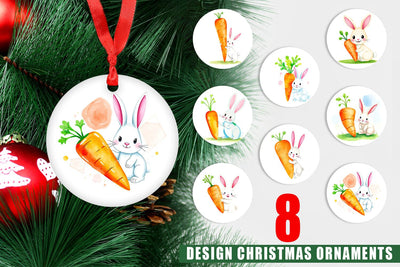 Ornament Carrot Bunny Sublimation artnoy 
