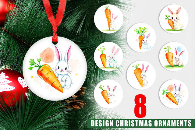 Ornament Carrot Bunny Sublimation artnoy 