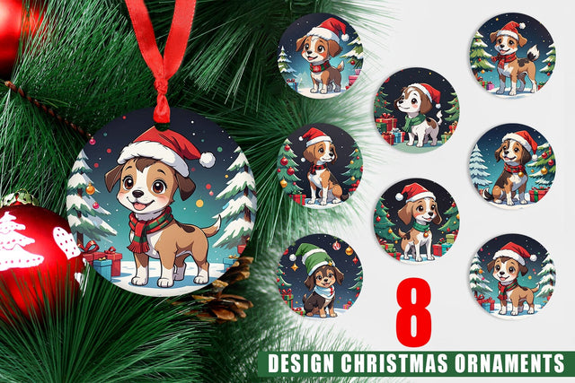 Ornament Cartoon Christmas Dog Sublimation artnoy 