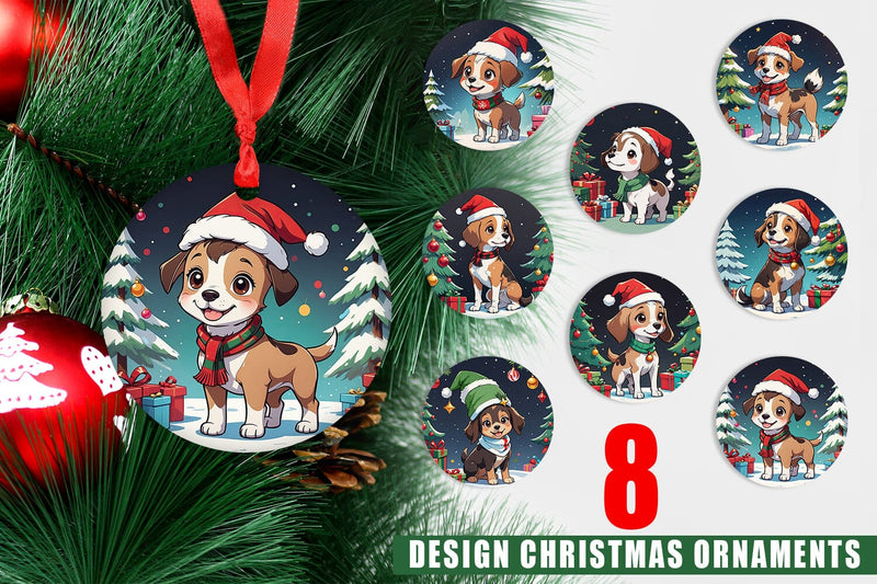 Ornament Cartoon Christmas Dog Sublimation artnoy 